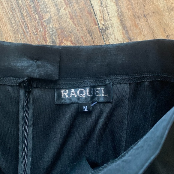 Retro Raquel Polyester black high low asymmetrical ruffle flare midi skirt - Picture 9 of 10